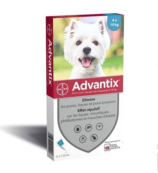 Advantix - Pipettes antiparasitaires chien (4-10kg)