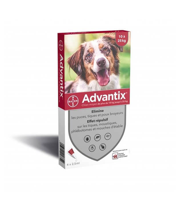 Advantix - Pipettes antiparasitaires chien (10-25kg)