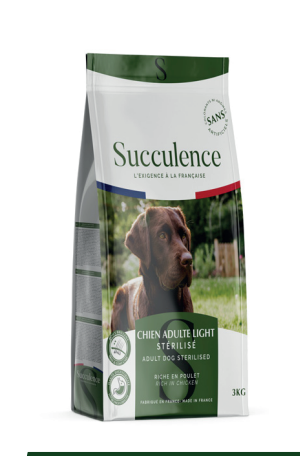 SUCCULENCE CHIEN ADULTE LIGHT/STERILISE 3KG
