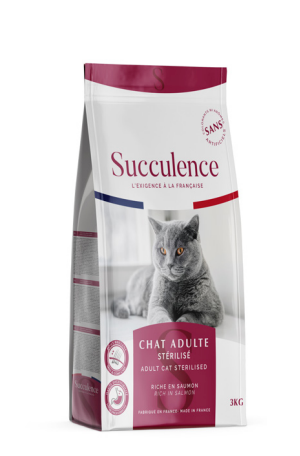 SUCCULENCE CHAT ADULTE SAUMON STERILISE  3KG