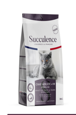 SUCCULENCE CHAT ADULTE STERILISE +10 ANS 1,5KG