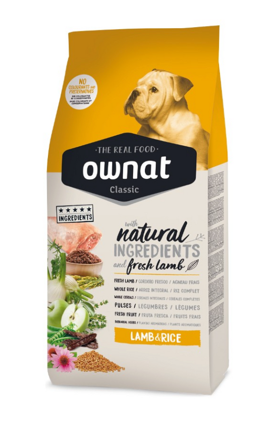 OWNAT - CLASSIC LAMB & RICE 20KG