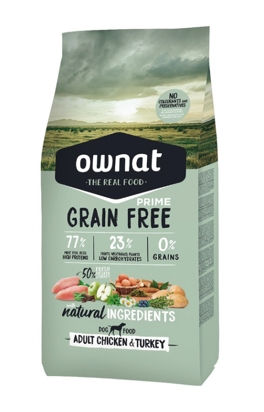 OWNAT - SANS CEREALES CHICKEN & TURKEY 12KG