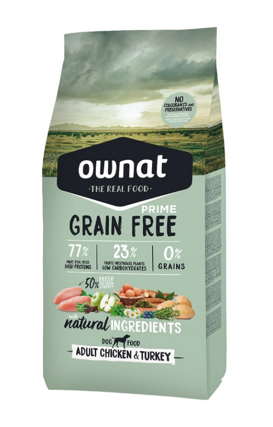 OWNAT - SANS CEREALES CHICKEN & TURKEY 12KG
