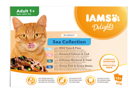 IAMS - Sachet en Sauce saveur poisson 12x85g